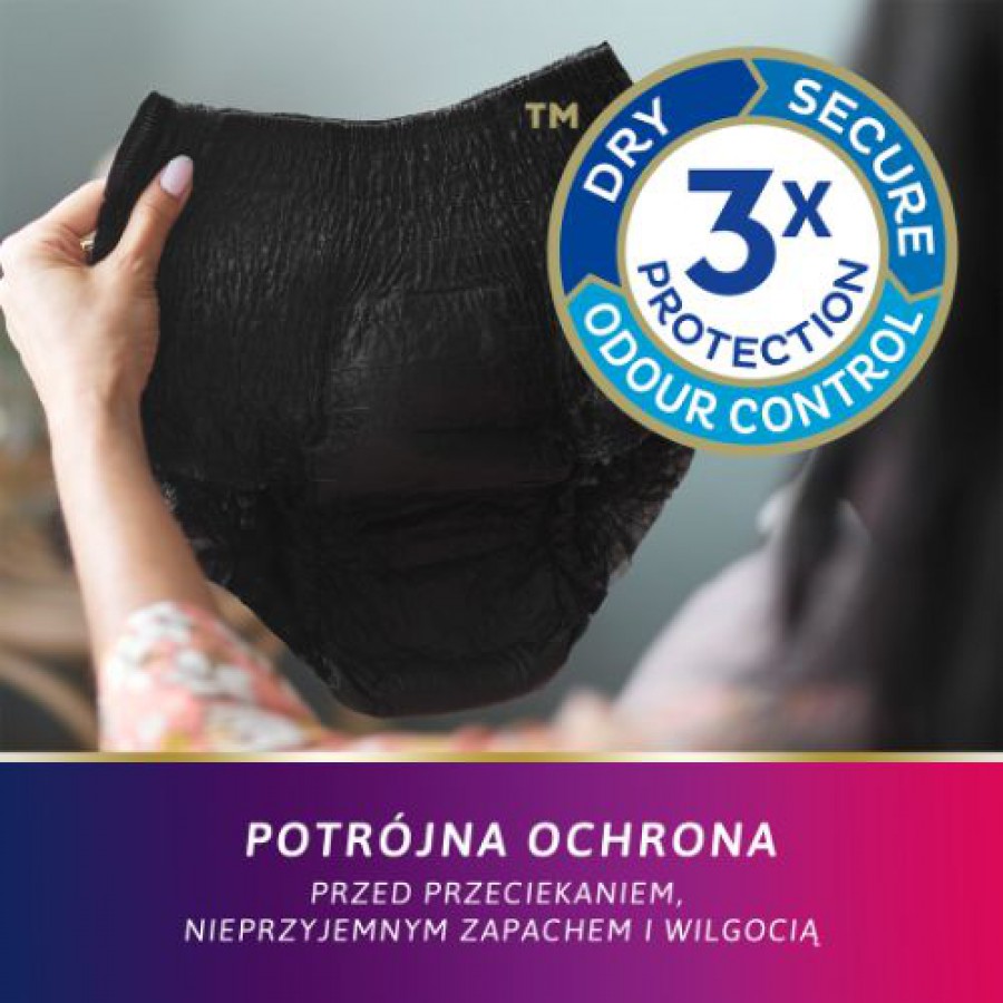 Zdjęcie produktu - 2 TENA Lady Pants Plus Noir L 95-130 cm, bielizna chłonna, 8 szt.