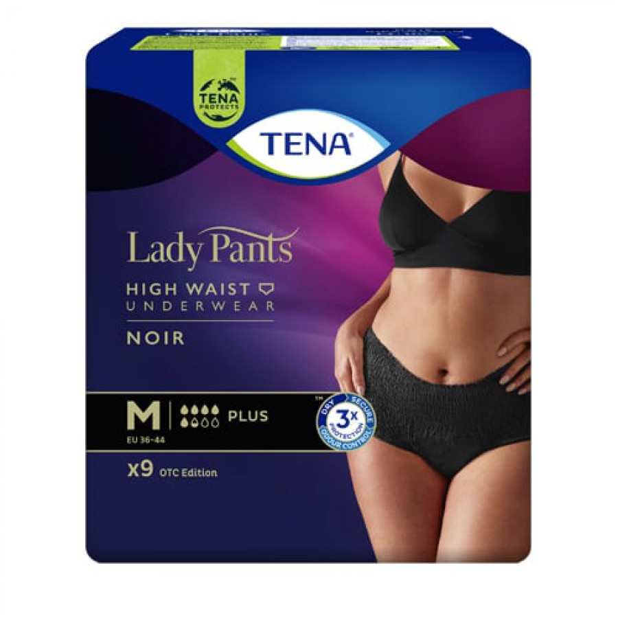 Miniaturka artykułu - #0 TENA Lady Pants Plus Noir M 75-105 cm, bielizna chłonna, 9 szt.