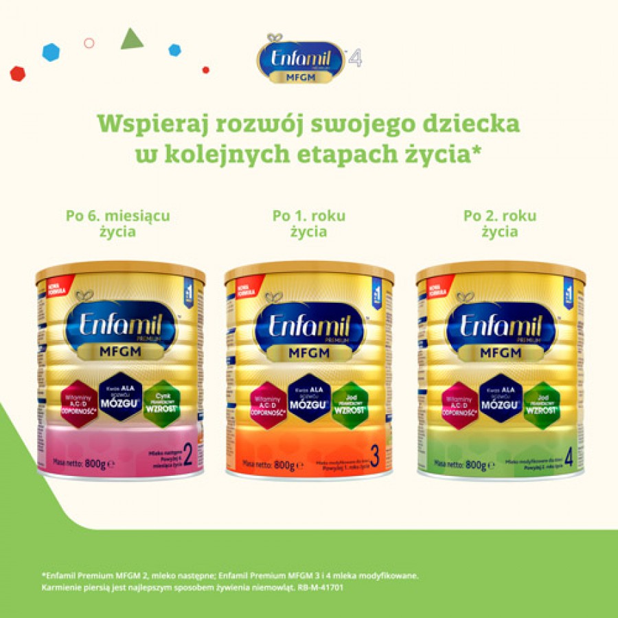 Zdjęcie produktu - 4 Enfamil Premium 4 Mleko modyfikowane powyżej 2. roku, 3200 g (4x800g)