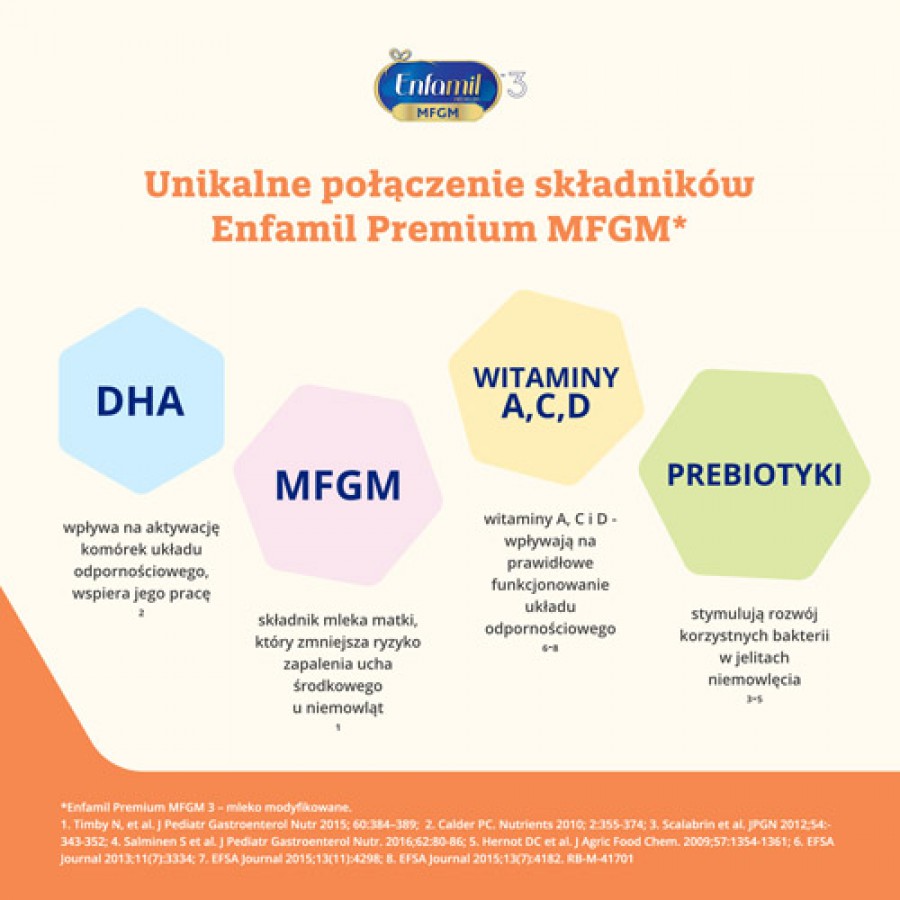 Miniaturka artykułu - #1 Enfamil Premium 3 Mleko modyfikowane powyżej 1. roku, 3200 g (4x800g)