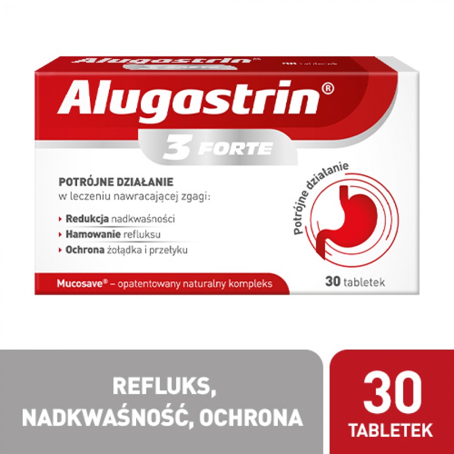 Miniaturka artykułu - #0 Alugastrin 3 forte, 30tabletek