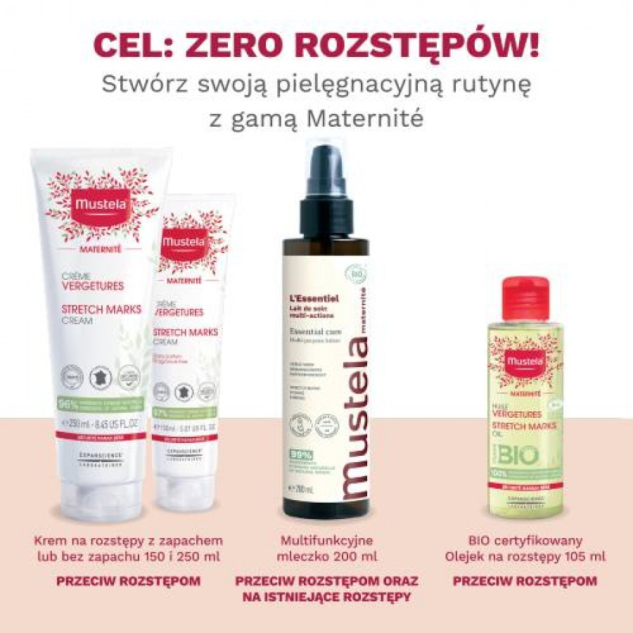Miniaturka artykułu - #1 Mustela Maternite krem na rozstępy, 250 ml