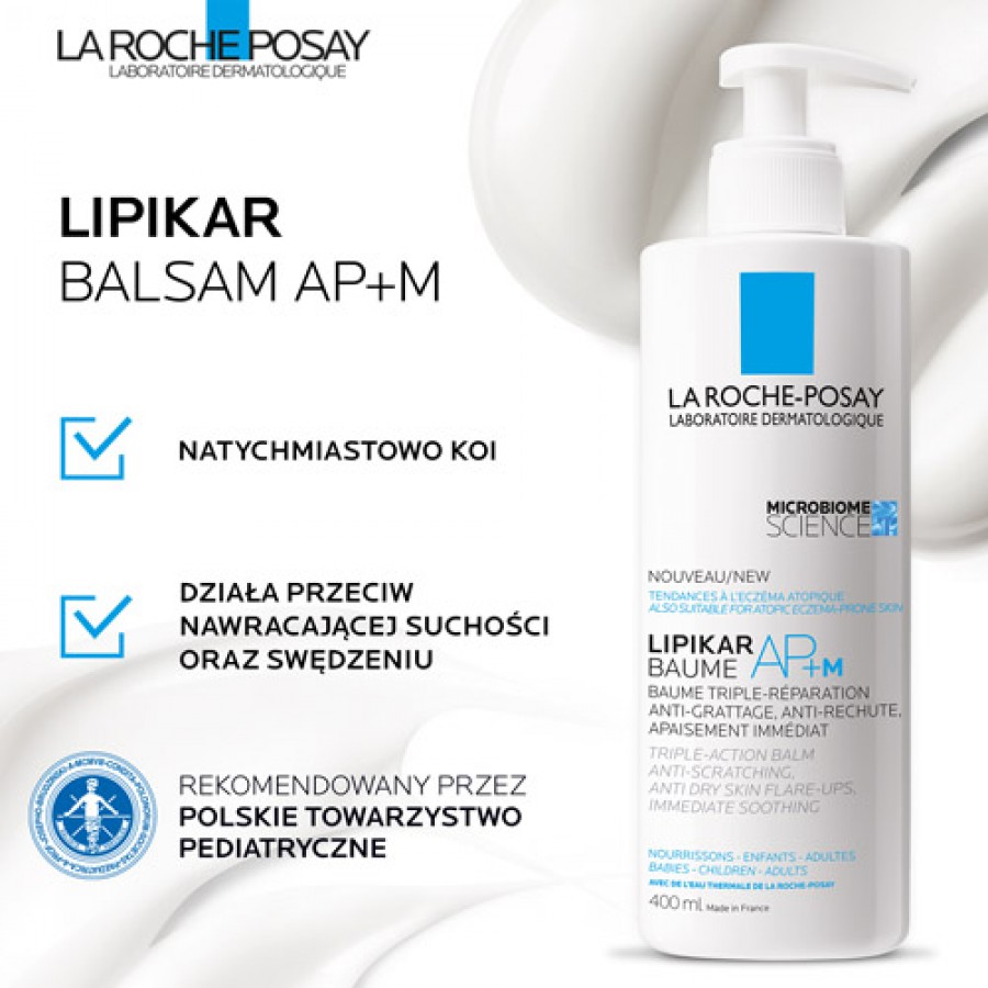 Miniaturka artykułu - #0 La Roche-Posay Lipikar Baume AP+M Regenerujący balsam do ciała, 400 ml
