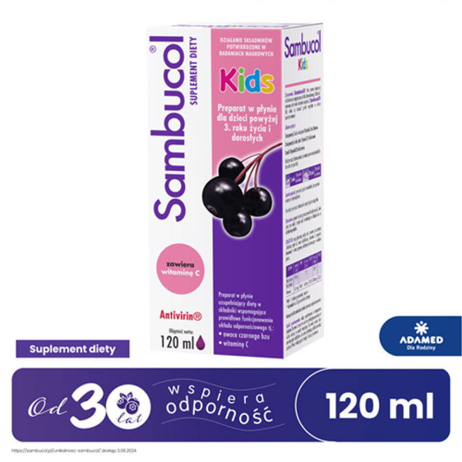 Zdjęcie produktu - 3 Sambucol Kids, 120ml