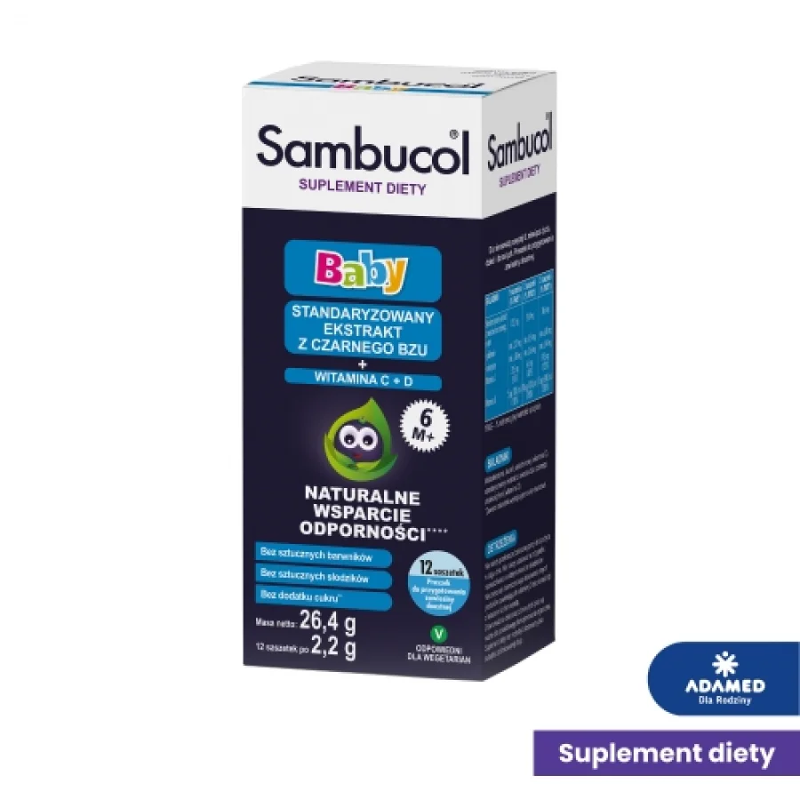 #0 – Sambucol Baby - czarny bez, witamina C i D, 12 sasz.