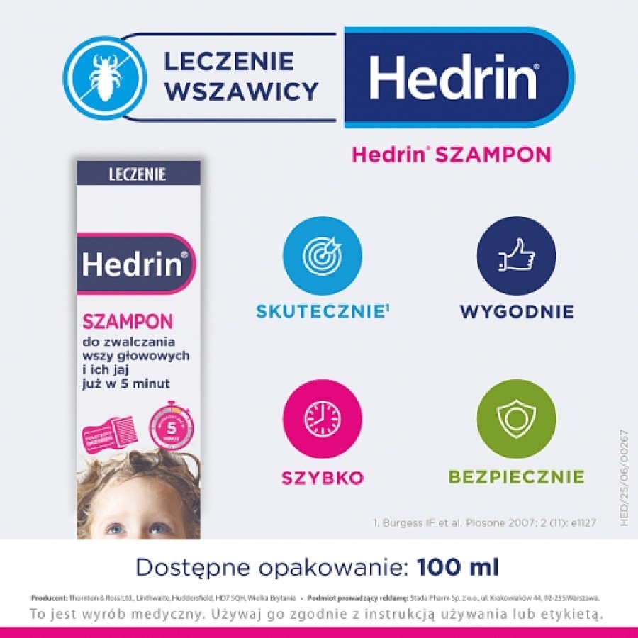 Miniaturka artykułu - #0 Hedrin Szampon, 100 ml