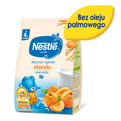 Miniaturka artykułu - #0 NESTLE kaszka mleczno-ryżowa morela, 230g