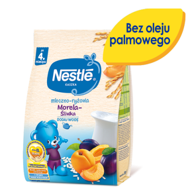 Miniaturka artykułu - #0 NESTLE Kaszka mleczno-ryżowa śliwka morela po 4. miesiącu, 230g