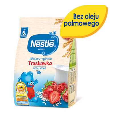 Miniaturka artykułu - #0 NESTLE kaszka mleczno-ryżowa truskawka po 6. miesiącu, 230g