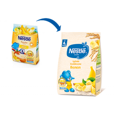 Miniaturka artykułu - #0 NESTLE kaszka ryżowa banan po 4. miesiącu, 180g
