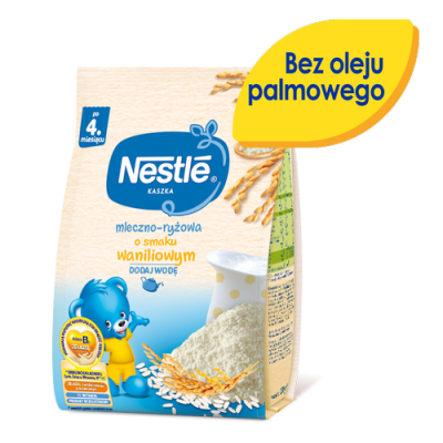 Miniaturka artykułu - #0 Nestle kaszka mleczno-ryżowa smak waniliowy po 4. miesiącu, 230g