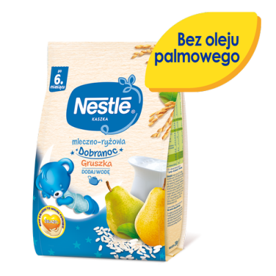 Miniaturka artykułu - #0 NESTLE Dobranoc Kaszka mleczno-ryżowa gruszka, 230g