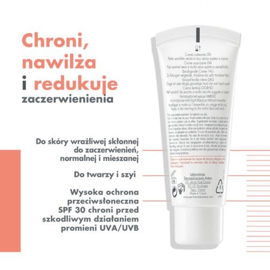 Miniaturka artykułu - #1 AVENE ANTIROUGEURS JOUR Krem kojący na dzień, 40ml