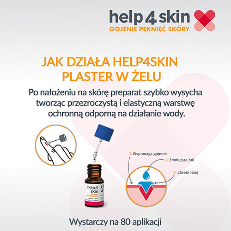 Zdjęcie produktu - 2 Help4Skin gojenie pęknięć sk&oacute;ry, Plaster w żelu, 7 ml