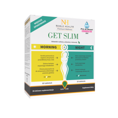 Miniaturka artykułu - #1 NOBLE HEALTH Get Slim Morning & Night, 90 tabl. 