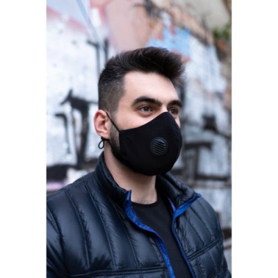 Zdjęcie produktu - 2 Maska Bawełniana Olmed czarna  +1 filtr S/M