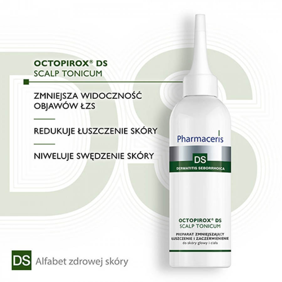 Zdjęcie produktu - 2  PHARMACERIS DS OCTOPIROX SCALP TONICUM preparat zmniejszający łuszczenie i zaczerwienienie dla sk&oacute;ry głowy oraz ciała, 100ml