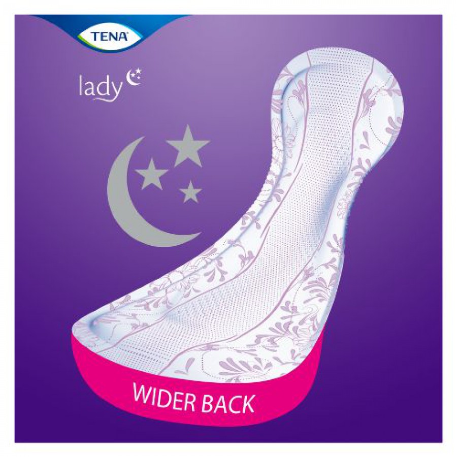 Miniaturka artykułu - #1 TENA Lady Maxi Night specjalistyczne podpaski na noc, 12 szt.
