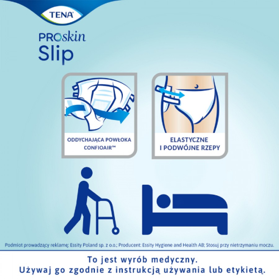 Miniaturka artykułu - #1 TENA Slip ProSkin Super L Pieluchomajtki dla dorosłych przy nietrzymaniu moczu, 30 szt.