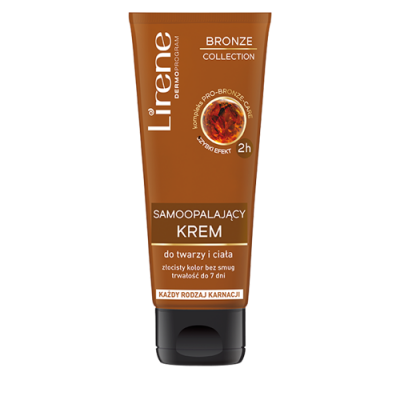 Miniaturka artykułu - #0 LIRENE Bronze Collection Samoopalający krem do twarzy i ciała, 75ml