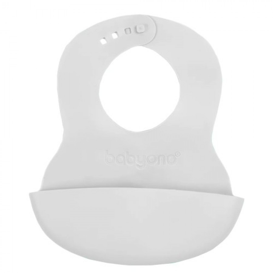 Miniaturka artykułu - #0 BABYONO Śliniak z kieszonką szary 835