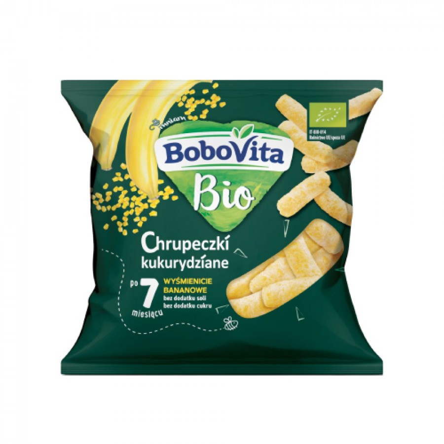 Miniaturka artykułu - #0 BoboVita Bio Chrupeczki kukurydziane wyśmienicie bananowe, 20 g