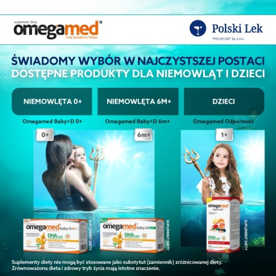 Zdjęcie produktu - 4 Omegamed Baby+D 0+, 30 kaps. twist off