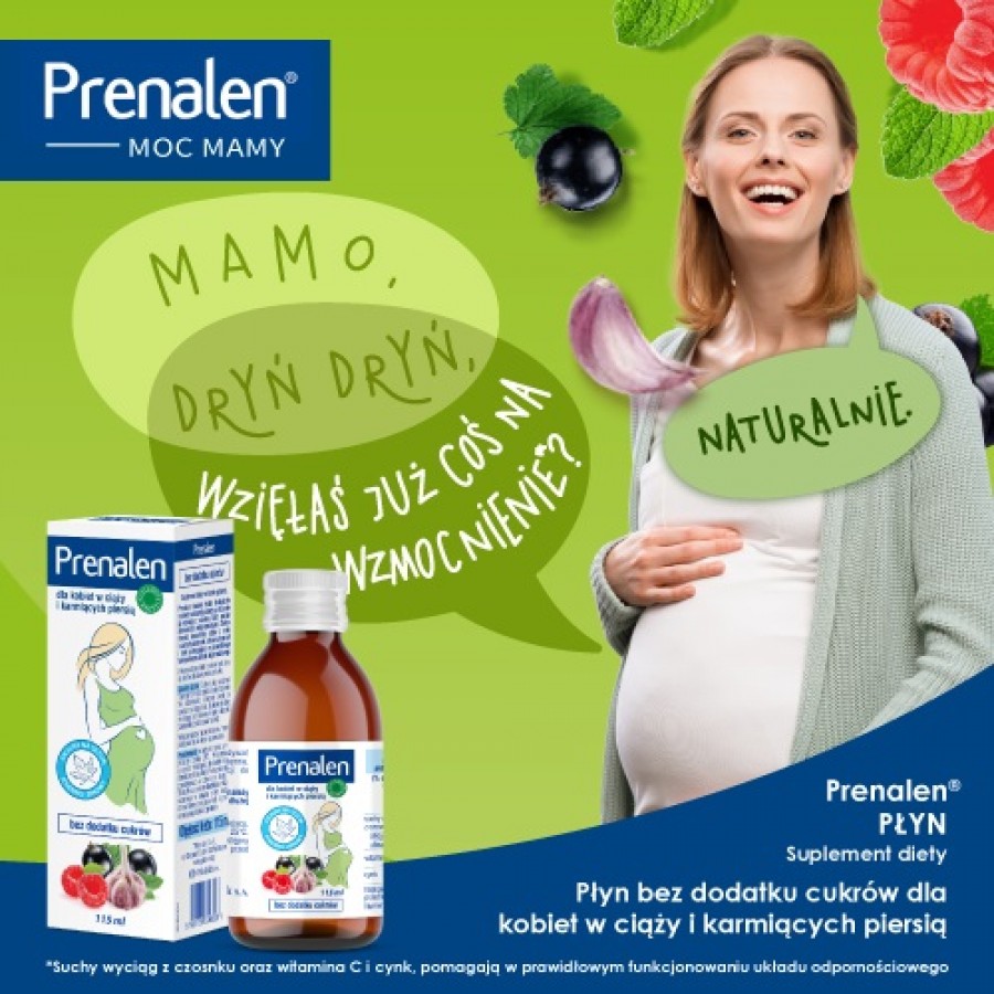 Miniaturka artykułu - #1 PRENALEN Syrop bez cukr&oacute;w - suplement diety dla kobiet w ciąży, 115ml.