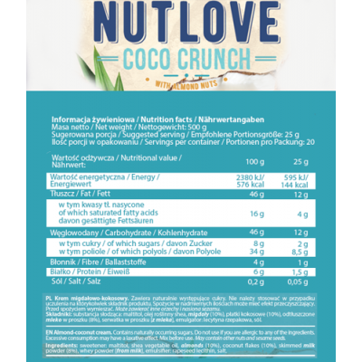 Miniaturka artykułu - #0 ALLNUTRITION NUTLOVE Coco Crunch, 500g