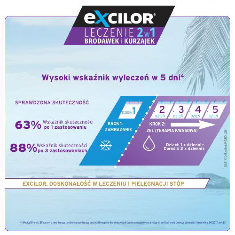 Zdjęcie produktu - 1 Excilor 2w1 Leczenie Brodawek i Kurzajek 