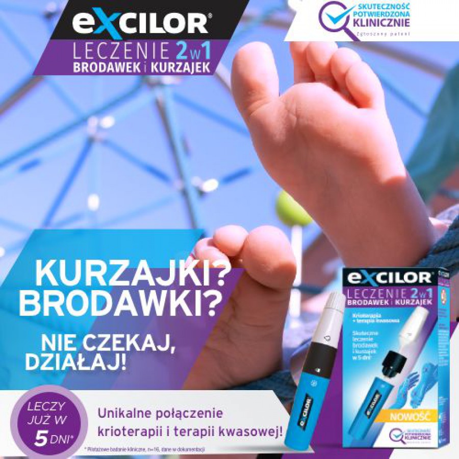 Zdjęcie produktu - 2 Excilor 2w1 Leczenie Brodawek i Kurzajek 