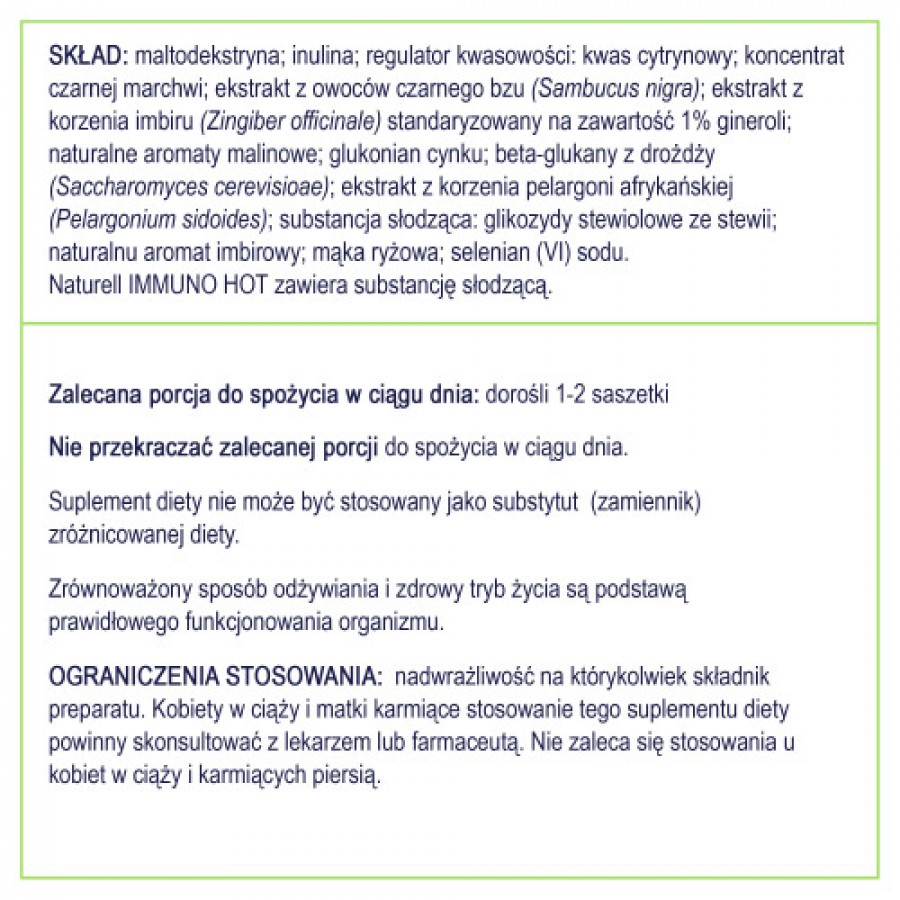 Zdjęcie produktu - 4 Naturell Immuno Hot, 10 saszetek