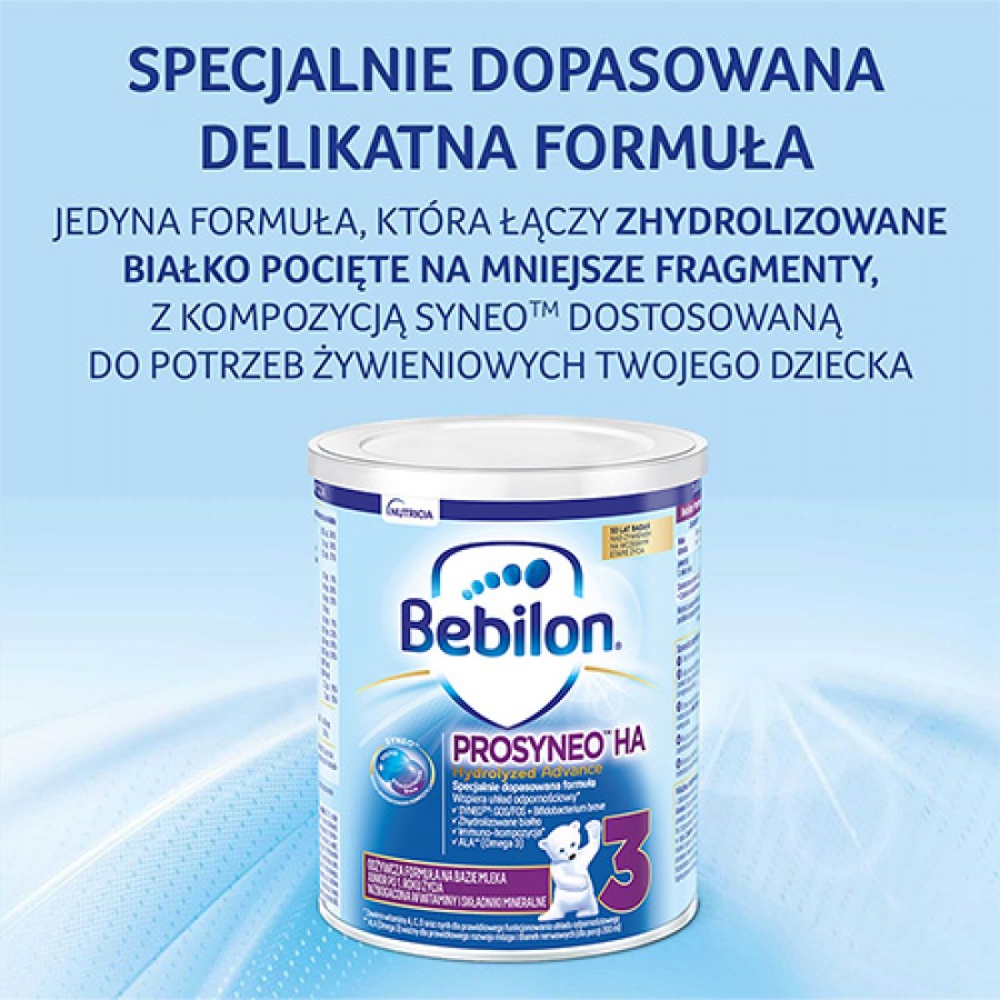Miniaturka artykułu - #0 Bebilon Prosyneo HA 3 Junior Odżywcza formuła na bazie mleka po 1. roku, 400 g