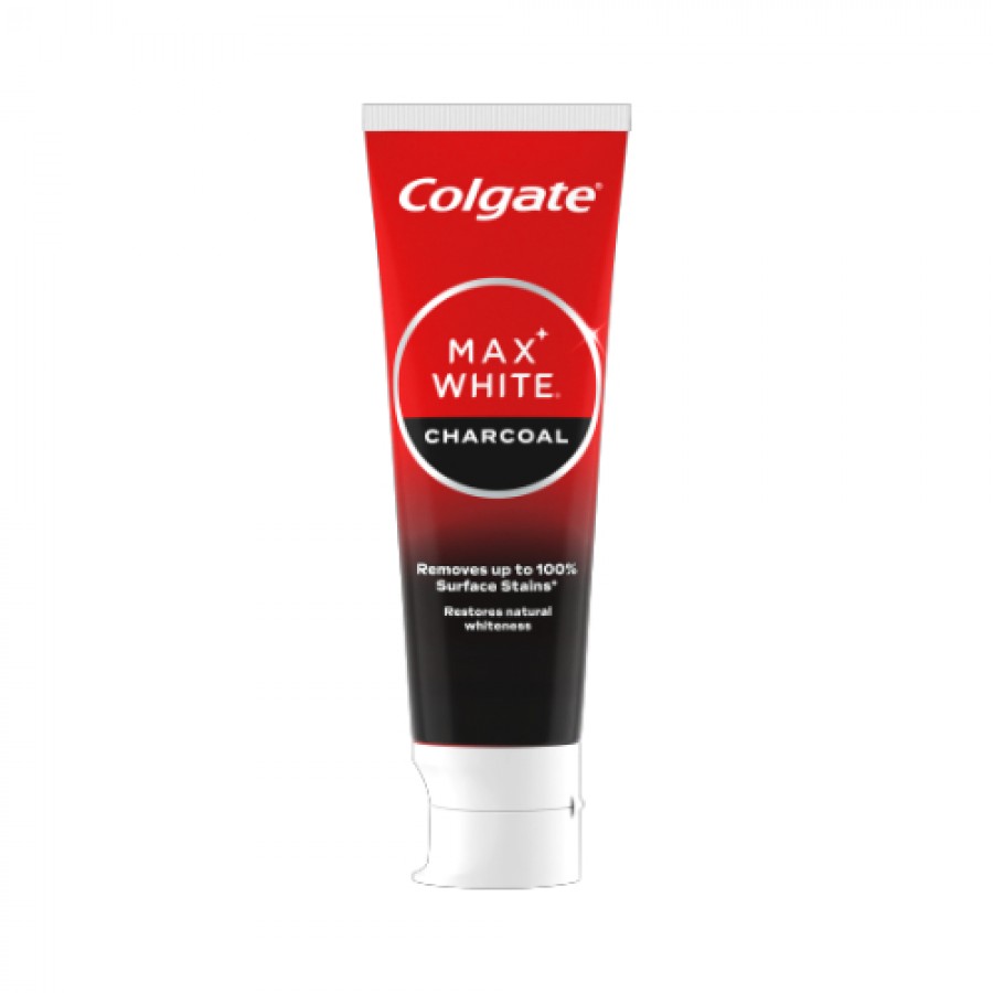 Zdjęcie produktu - 0 Colgate Max White Charcoal Wybielająca pasta do zęb&oacute;w z aktywnym węglem, 75 ml