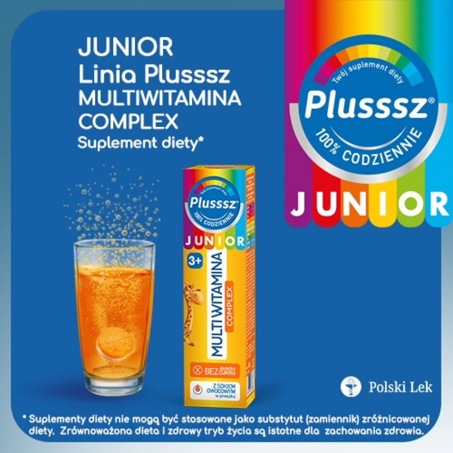 Miniaturka artykułu - #0 Plusssz Junior Multiwitamina Complex, 20 tabletek musujących