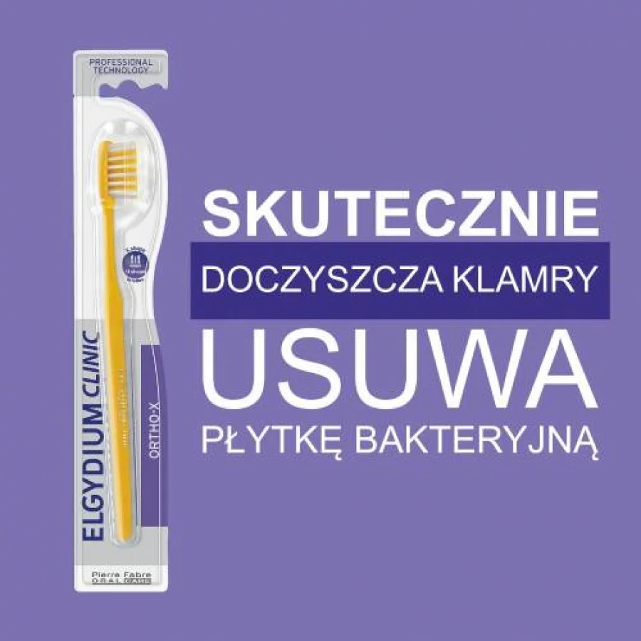 #1 – ELGYDIUM CLINIC Ortho-X ortodontyczna szczoteczka do zęb&oacute;w