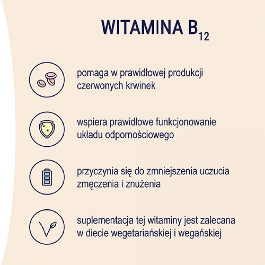 Zdjęcie produktu - 1 Naturell Witamina B12 tabletki do żucia, 100tabl.