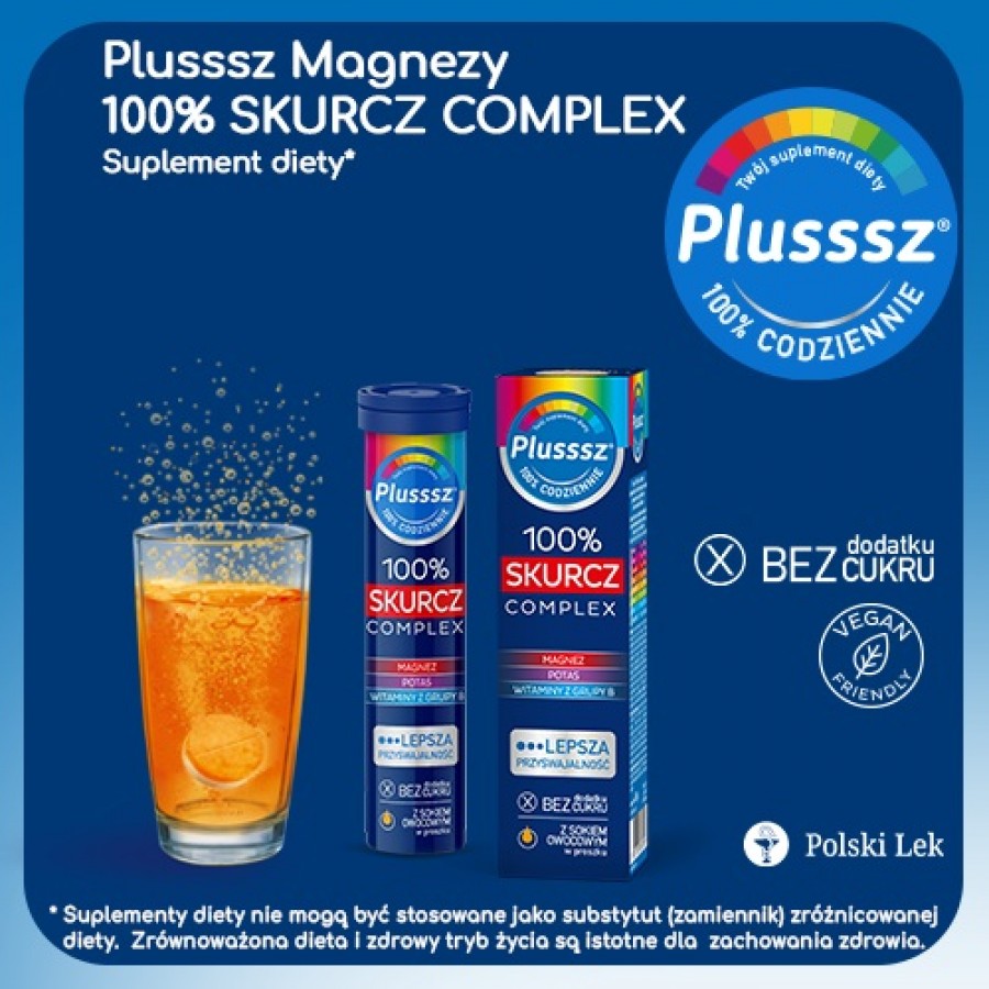 Miniaturka artykułu - #0 Plusssz 100% Skurcz Complex, 20 tabletek musujących
