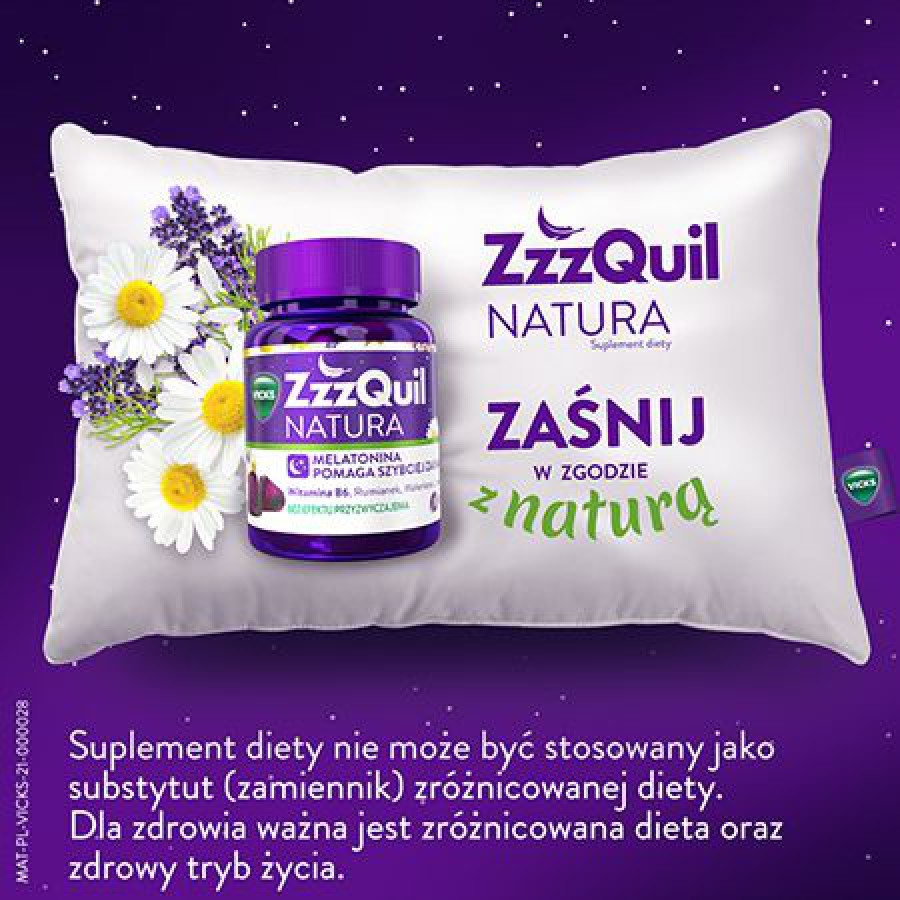 Miniaturka artykułu - #0 Vicks ZzzQuil Natura, 60 żelek