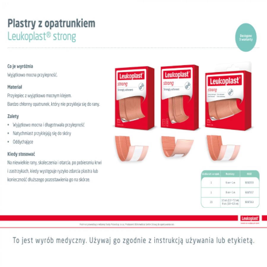 Zdjęcie produktu - 2 Leukoplast Strong Plastry, 20 szt.