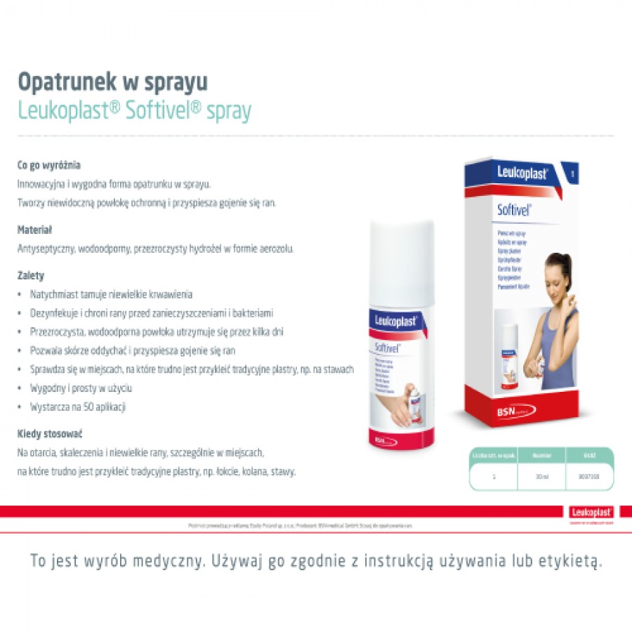 Miniaturka artykułu - #0 Leukoplast Softivel Spray, 30ml 