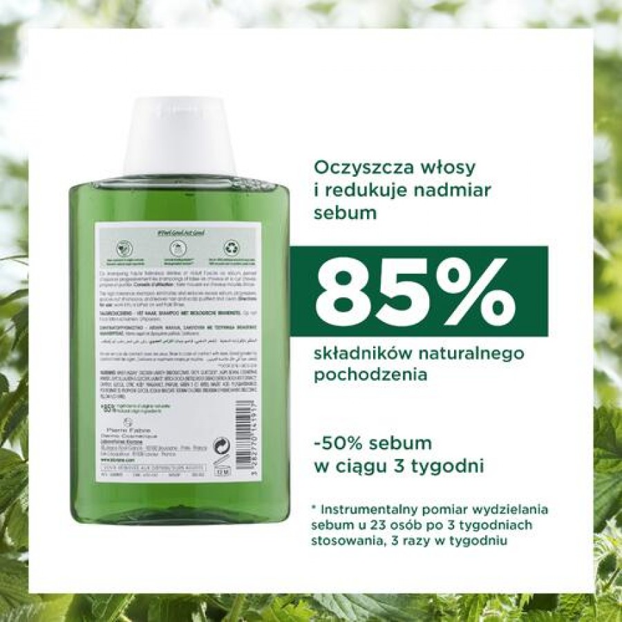 Miniaturka artykułu - #1 KLORANE Szampon z pokrzywą, 200ml