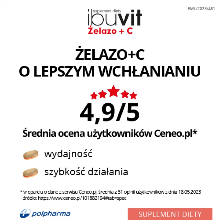 Zdjęcie produktu - 6 Ibuvit Żelazo + C tabl. 30 tabl.