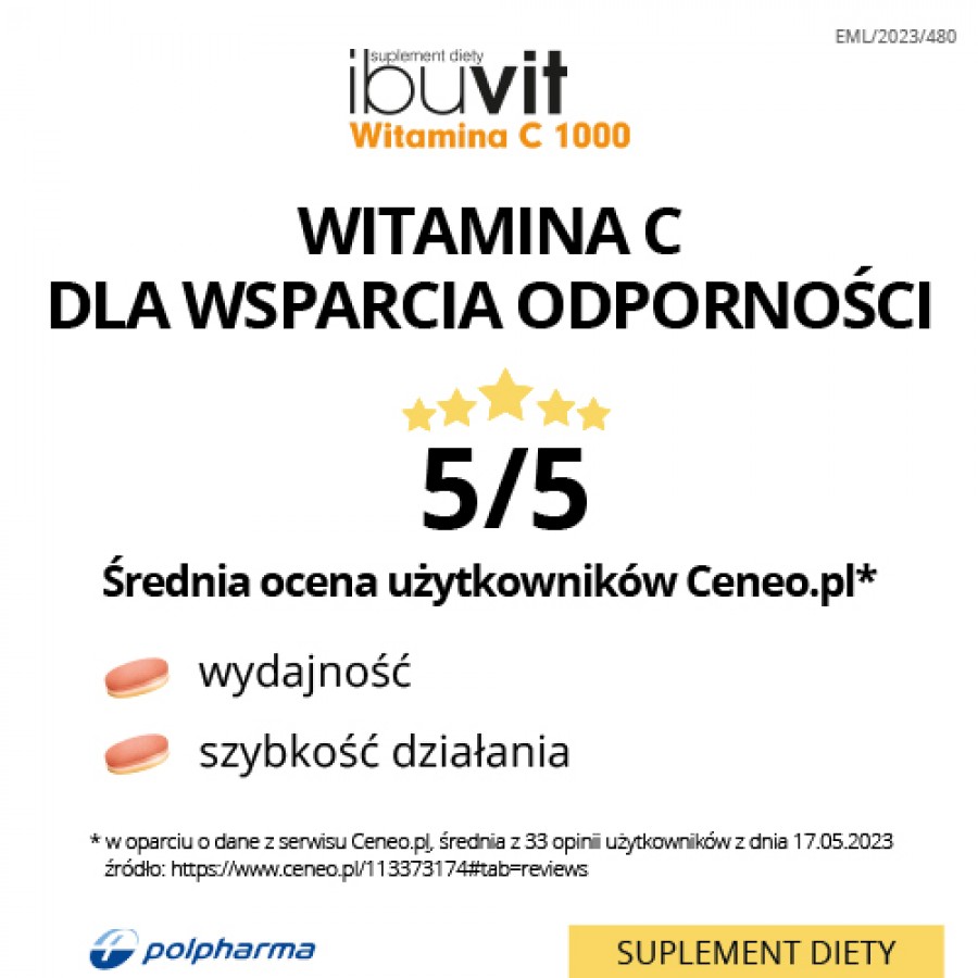 Zdjęcie produktu - 5 Ibuvit Witamina C 1000, 30 tabl.