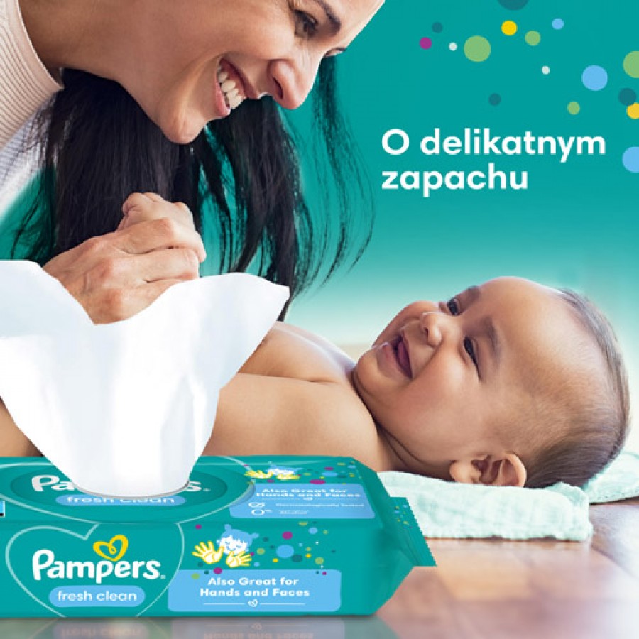 Miniaturka artykułu - #0 Pampers Fresh Clean Chusteczki nawilżane, 52szt.