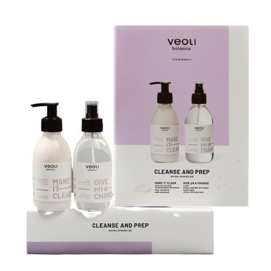 Miniaturka artykułu - #0 VEOLI Zestaw Mleczna emulsja, 200ml + Tonik- mgiełka, 200ml