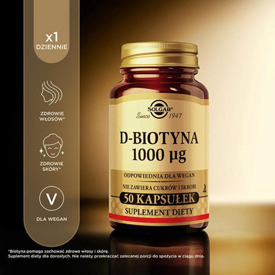 #3 – Solgar D-biotyna 1000 mcg, 50 kaps.