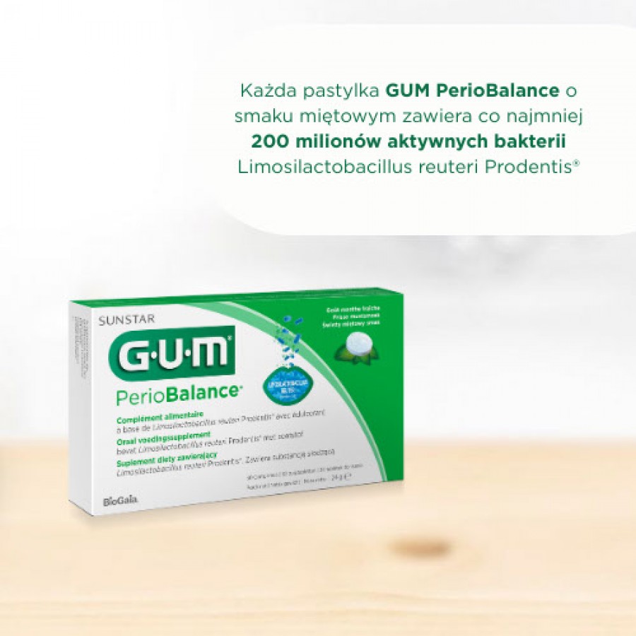 Miniaturka artykułu - #0 Sunstar GUM PerioBalance Probiotyczne tabletki do ssania, 30 szt.