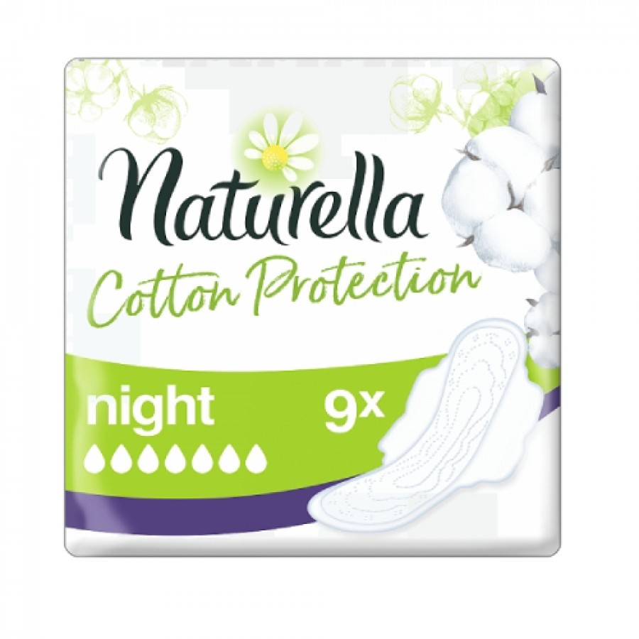 Miniaturka artykułu - #0 Podpaski NATURELLA Cotton protection night, 9szt.