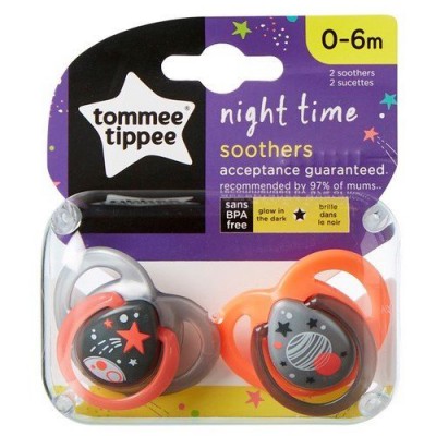 Miniaturka artykułu - #1 Tommee Tippee Smoczek NIGHT TIME 0-6m (mix)